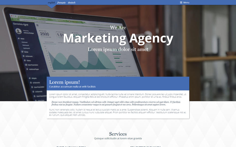Marketing Agency one page template